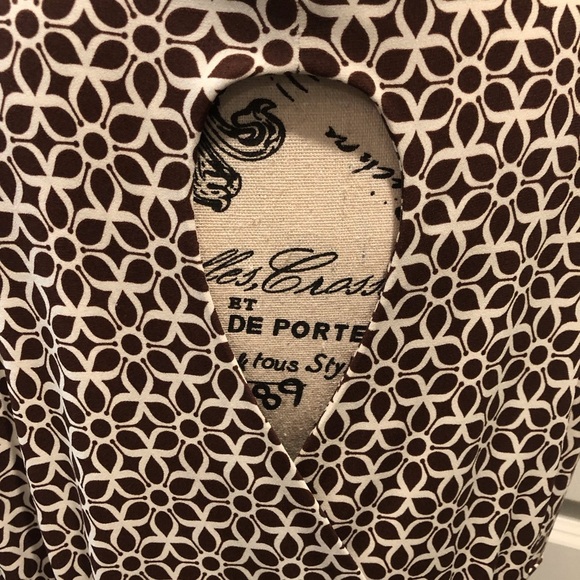 Dressbarn Sz 16 Brown and white Floral MIDI Dress V-Neck Tear Drop Back - Picture 4 of 7